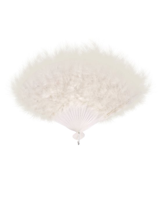 Feather Fan (White) 45x27cm