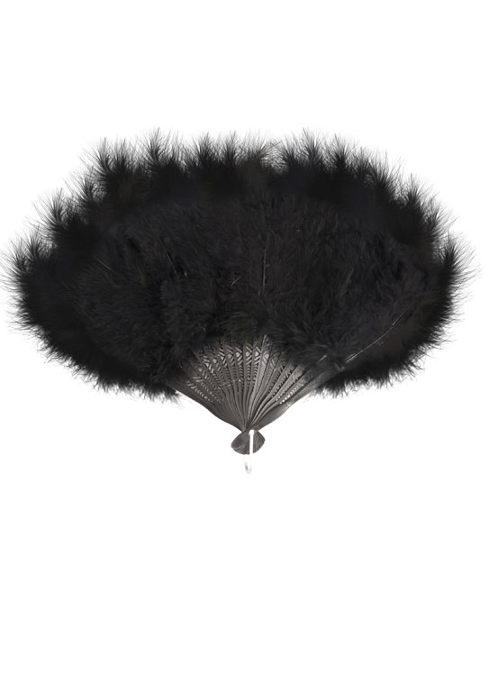 Black Feather Fan (40cm x 27cm)