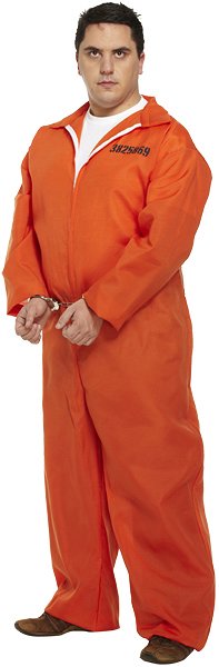 Prisoner Overalls (XL) Adult Fancy Dress Costume