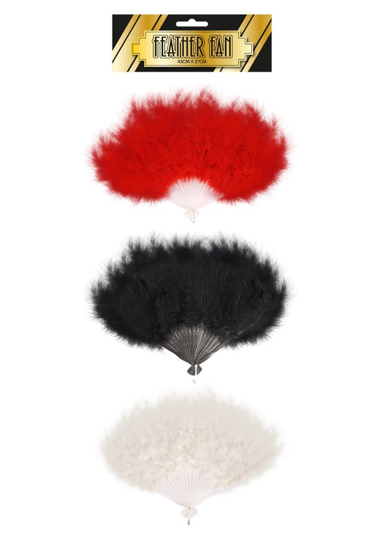 Feather Fans (40cm x 27cm) 3 Assorted Colours