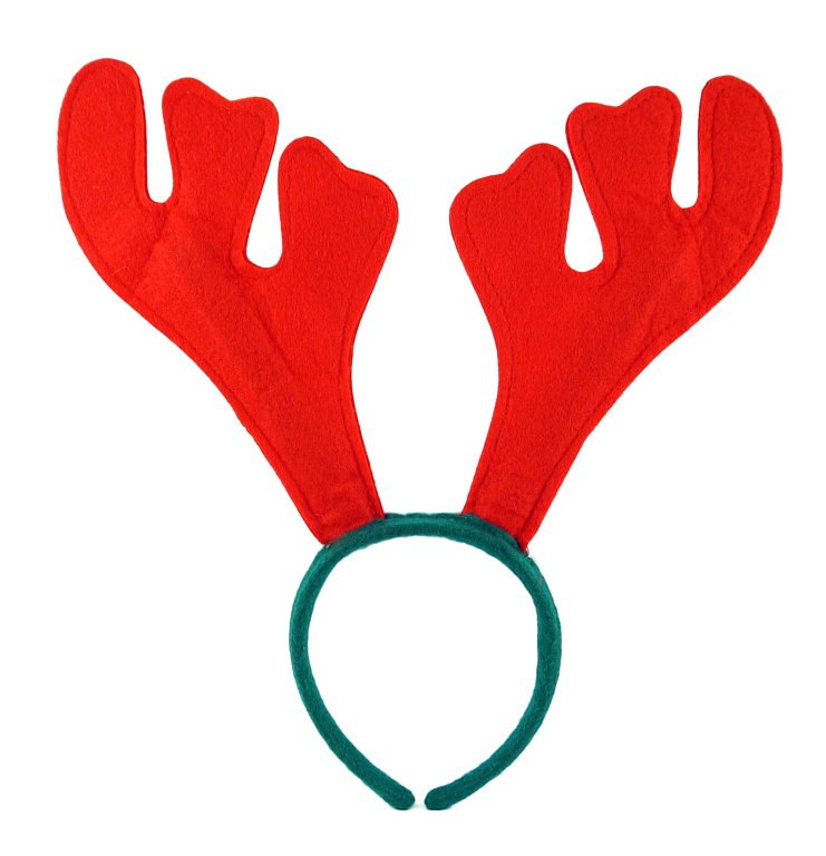 Red Reindeer Antler Headband