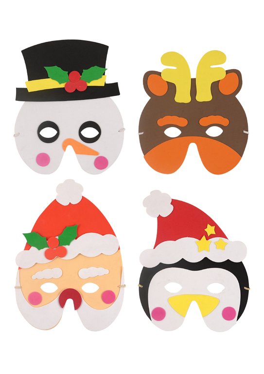 Christmas Foam Masks (4 Assorted Designs)