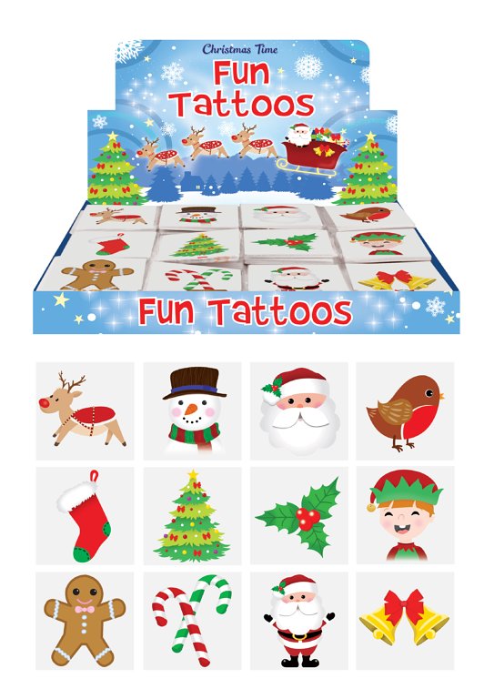 Mini Christmas Temporary Tattoos (4cm) 12 Piece Packs