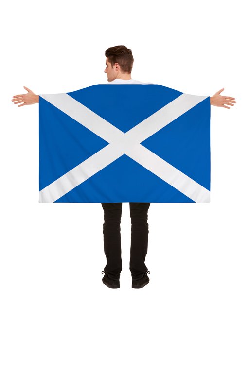 Scotland St Andrew's Cross Flag Cape (5ft x 3ft) Fancy Dress and Sporting Events Accessory