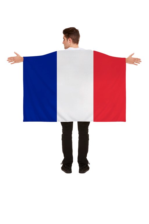 France Flag Cape (5ft x 3ft) Fancy Dress and Sporting Events Accessory