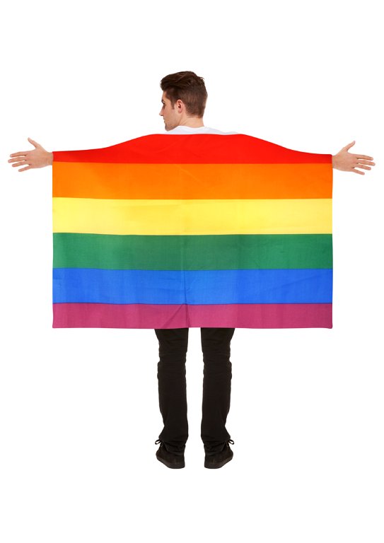 Rainbow Gay Pride LGBTQ+ Flag Cape (5ft x 3ft) Fancy Dress and Sporting Events Accessory
