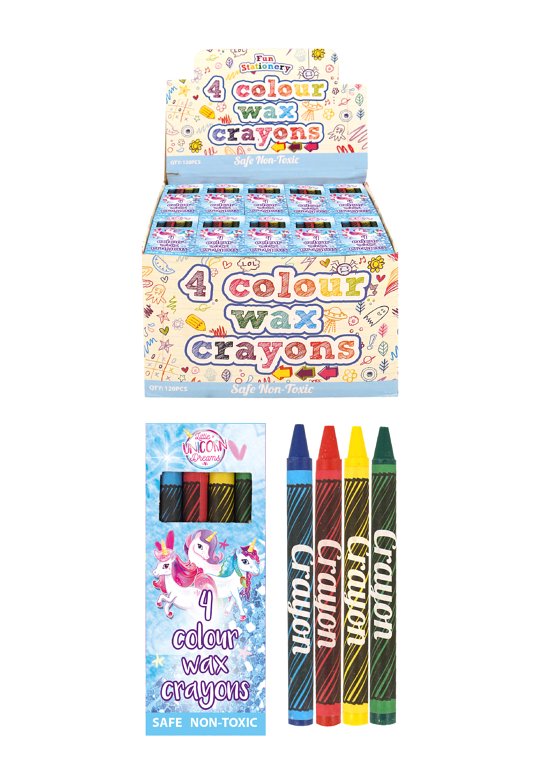 Unicorn Wax Crayon Packs (8cm) 4pcs