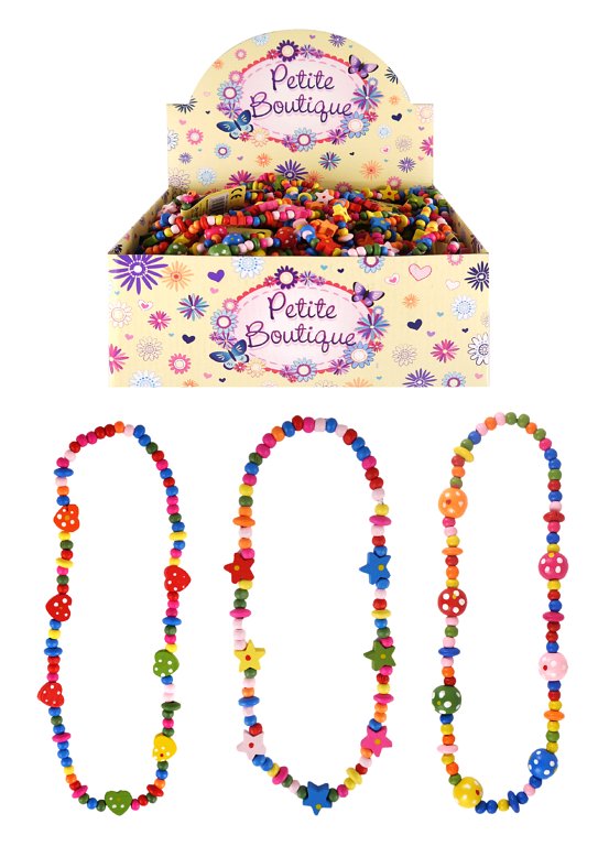 Multicoloured Wooden Bead Necklaces (Assorted Designs)