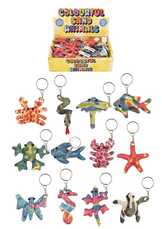 Sand Animal Keychains (7-12cm) 12 Assorted Designs