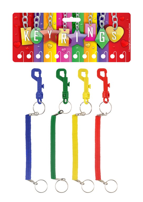 Stretchy Spiral Multipurpose Keychains (4 Assorted Colours)