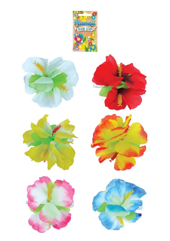 Hibiscus Flower Hair Clips (6 Assorted Colours)