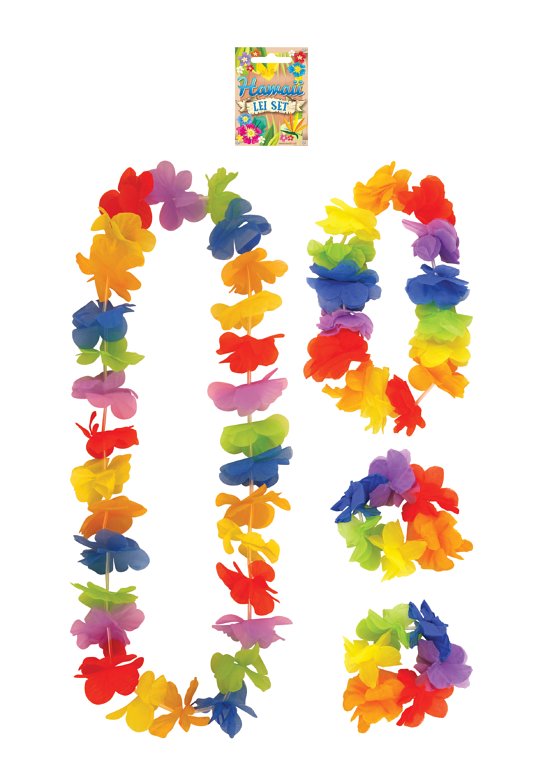 Multicoloured Hula Lei 4 Piece Set