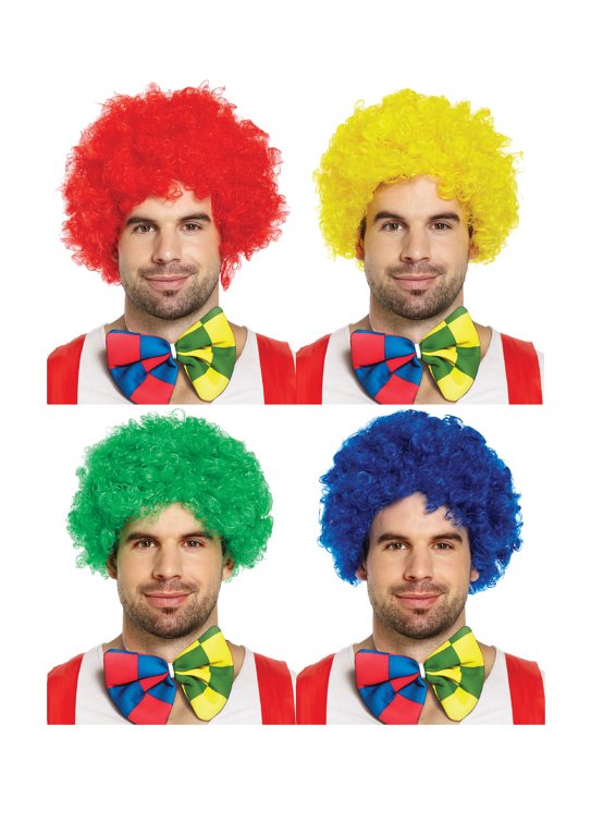 Clown Wig (120g) 4 Assorted Colours