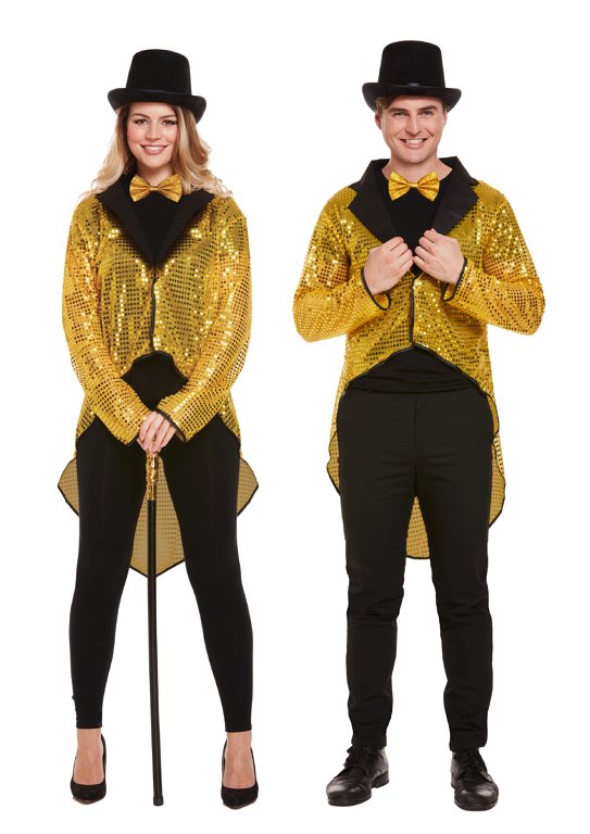 Gold Sequin Tail Coat (One Size / Unisex) Adult Fancy Dress