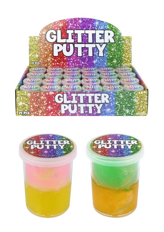 2 Layer Glitter Crystal Putty Tubs 6cm x 4.5cm (60g)