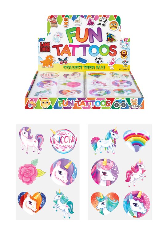 Mini Unicorn Temporary Tattoo Sheets (4cm) Assorted Designs