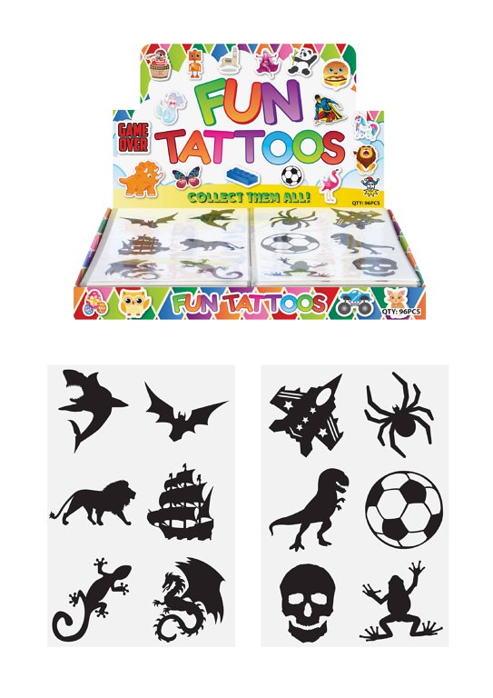 Mini Boys Temporary Tattoo Sheets (4cm) Assorted Designs