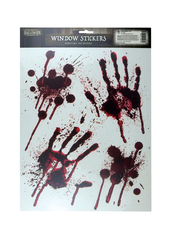 Bloody Hand Stickers Halloween Window Decorations