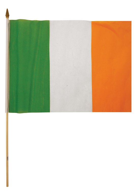 Ireland Hand Flag (45cm x 30cm) with Wooden Stick