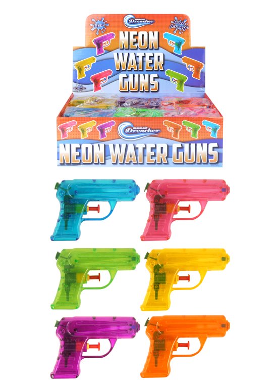 Water Gun (11cm) 6 Assorted Neon Colours