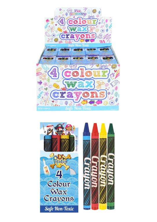 Pirate Wax Crayon Packs (9cm) 4pcs