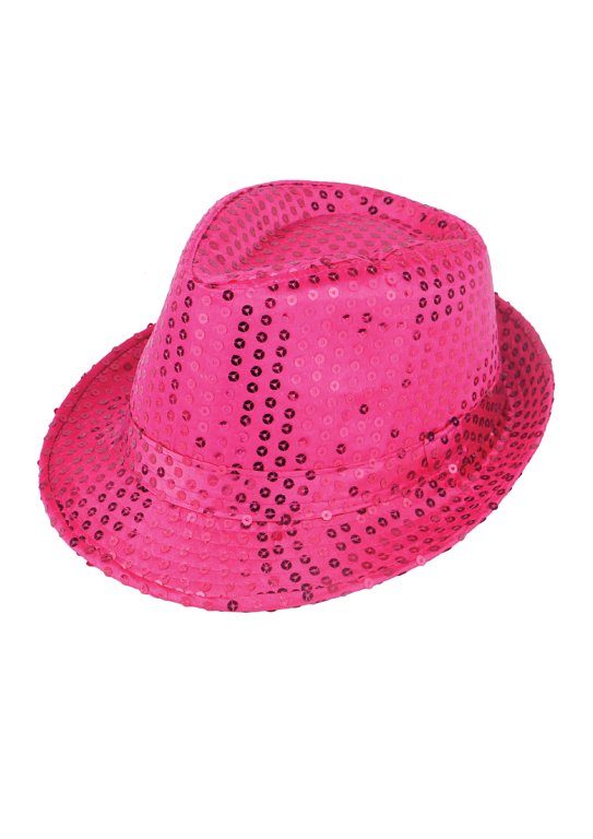 Hot Pink Sequin Gangster Hat (Adult)