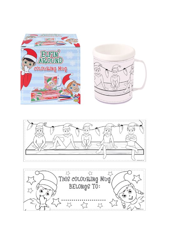 Elfin Around Colouring Mug with 2 Assorted Designs