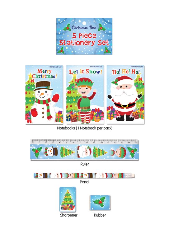 5pc Christmas Stationery Sets
