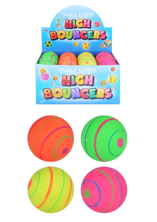 High Bounce Balls 6.2cm (Circle Design) 4 Assorted Colours