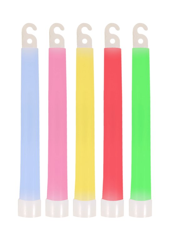 Glow Sticks (15cm) with Lanyards - 5 Assorted Colours