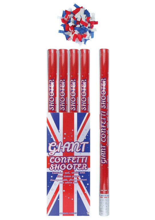 Union Jack Paper Confetti Cannon (80cm)