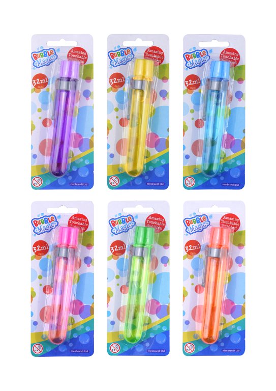 Touchable Bubble Test Tubes (32ml) 6 Assorted Colours