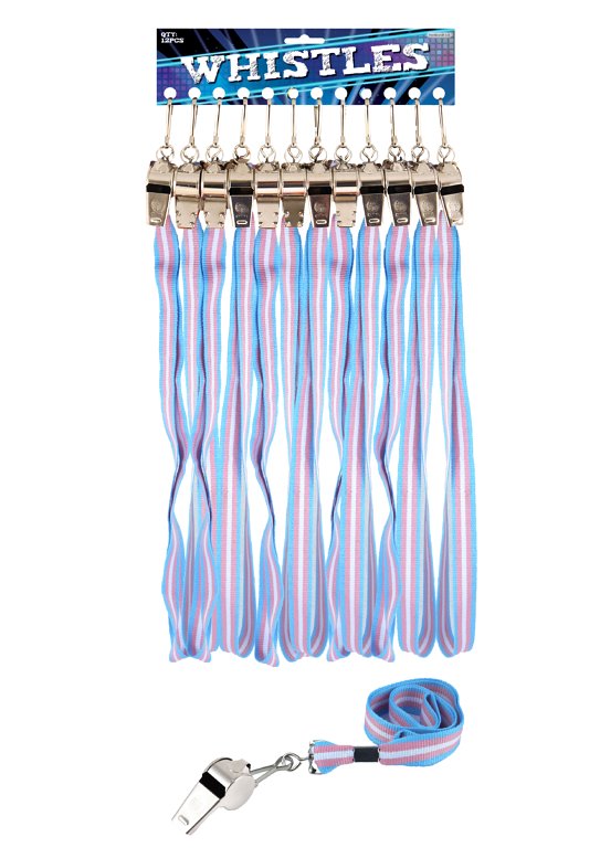 Metal Whistle with Transgender Pride Colour Cord (5.5cm)