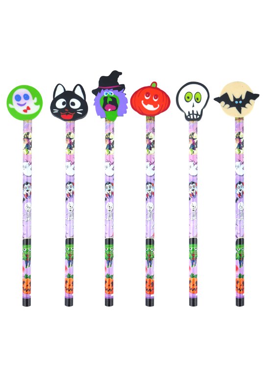 Halloween Pencils with Erasers (6 pieces)