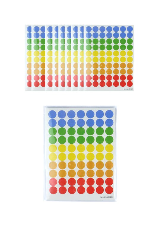 Coloured Dot Stickers - 70pcs per sheet