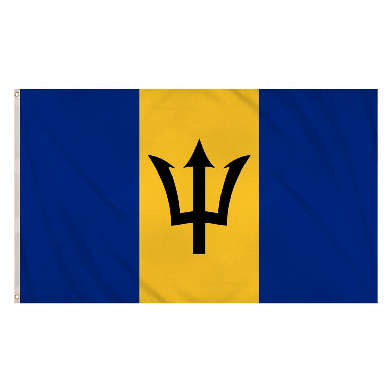 Barbados Flag (5ft x 3ft) Polyester, double stitched seam, metal eyelets