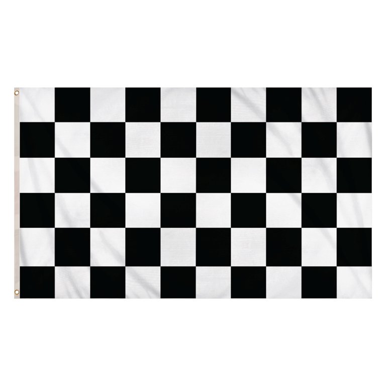 Chequered Black and White Flag (5ft x 3ft) Polyester, double stitched seam, metal eyelets