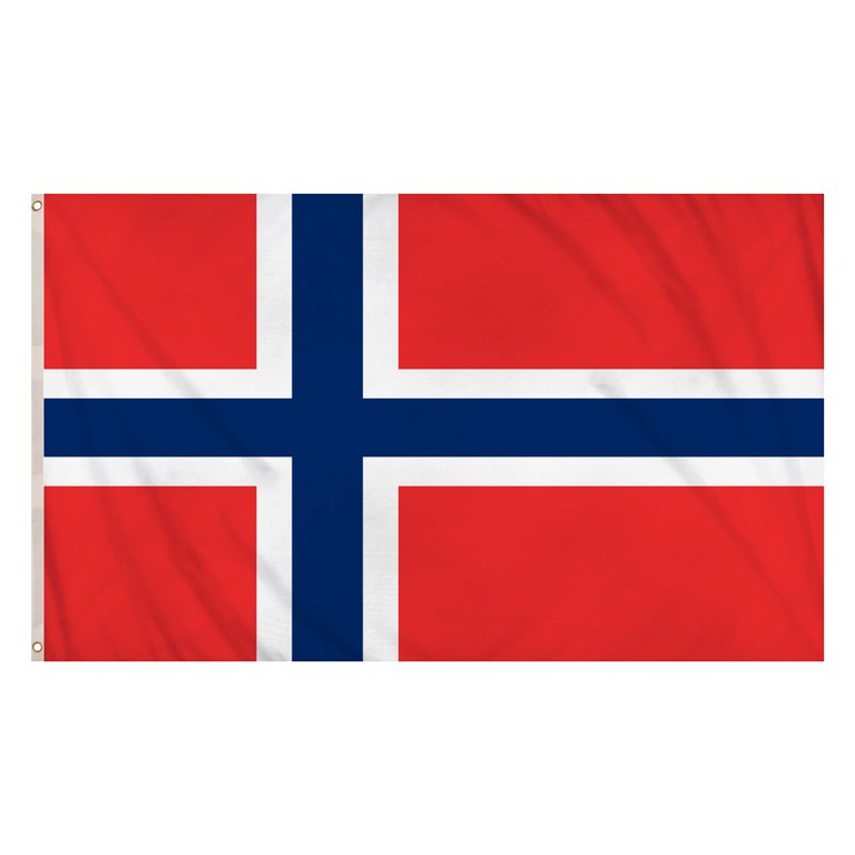 Norway Flag (5ft x 3ft) Polyester, double stitched seam, metal eyelets