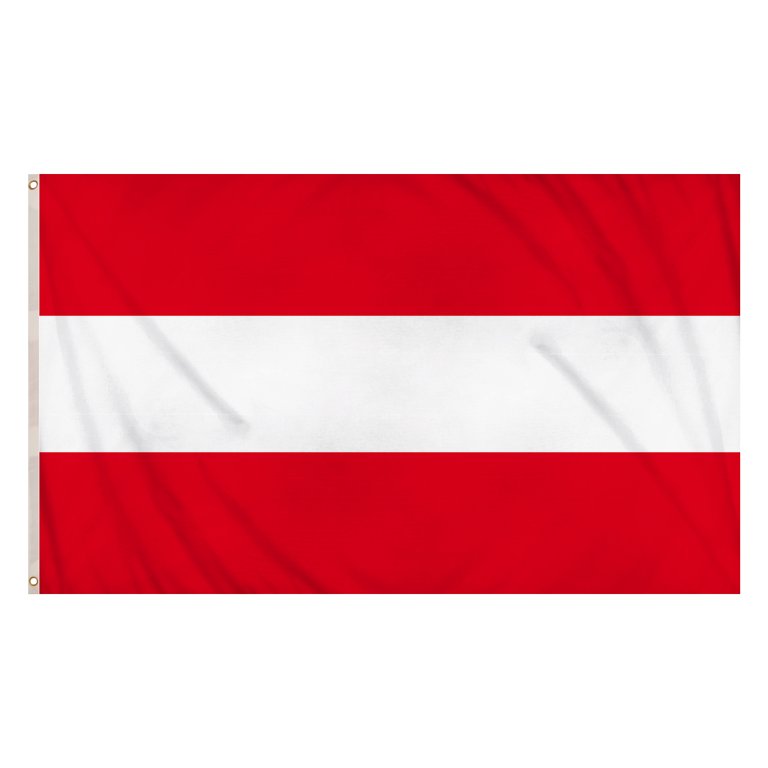 Austria Flag (5ft x 3ft) Polyester, double stitched seam, metal eyelets