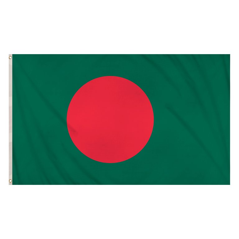 Bangladesh Flag (5ft x 3ft) Polyester, double stitched seam, metal eyelets