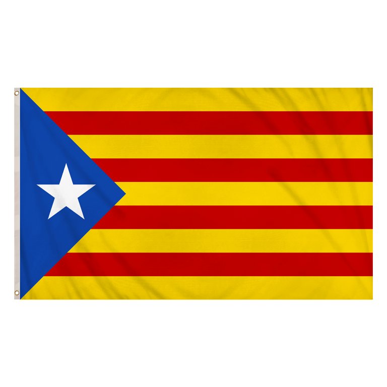 Estelada Catalunya Flag (5ft x 3ft) Polyester, Double-Stitched Seam, Metal Eyelets