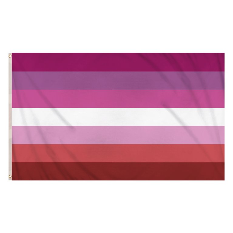 Lesbian Gay Pride LGBTQ+ Flag (5ft x 3ft) Polyester, Double-Stitched Seam, Metal Eyelets