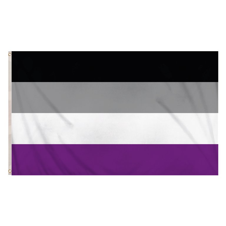 Asexual Pride LGBTQ+ Flag (5ftx3ft) Polyester, double stitched seam, metal eyelets