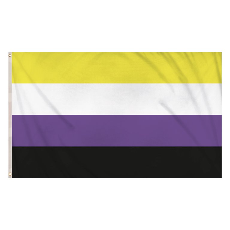 Non Binary Pride LGBTQ+ Flag (5ft x 3ft) Polyester, double stitched seam, metal eyelets