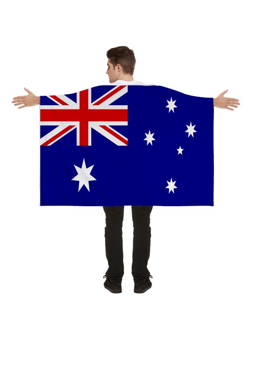 Australia Flag Cape (5ft x 3ft) Fancy Dress and Sporting Events Accessory