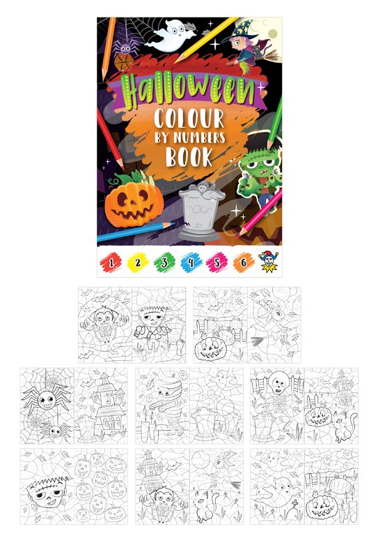 Mini Halloween Colour-By-Numbers Colouring Books (10.5cm x 14.5cm)