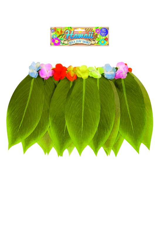 Hula Leaf Skirt with Flowers (Adult) 80cm W x 38cm L
