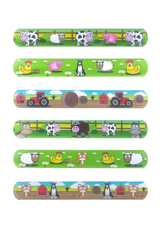 Farm Animal Snap Bracelets with Print (6 Assorted Designs)