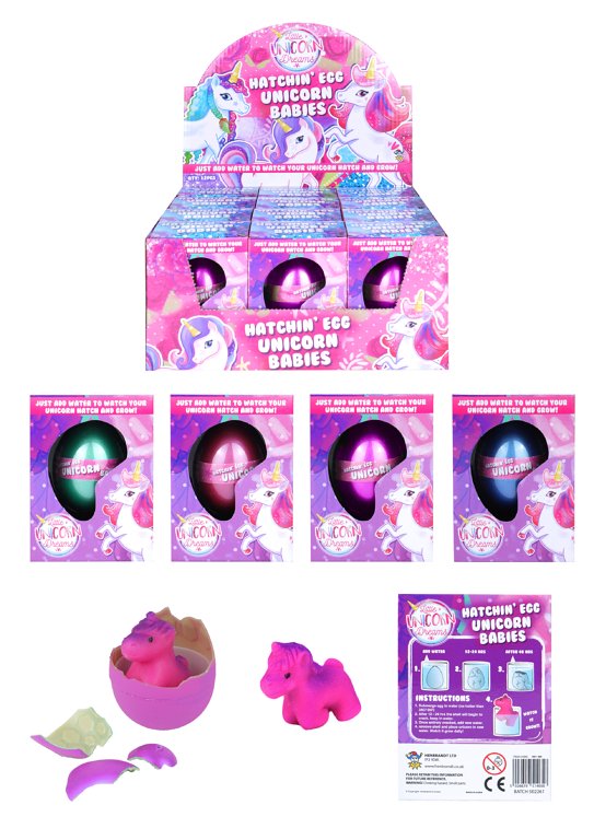 Hatching Unicorn Eggs - 4 Assorted Colours and 6 Assorted Designs