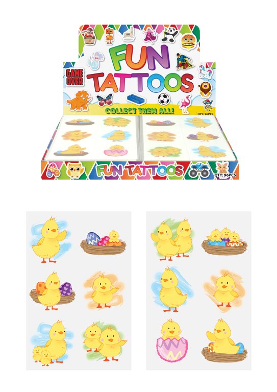 Mini Easter Chicks Temporary Tattoo Sheets (4cm) Assorted Designs